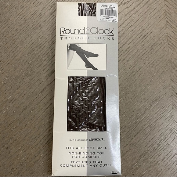 NWT 90’s Round The Clock Autumn Brown Trouser Socks by Danskin - Picture 1 of 5
